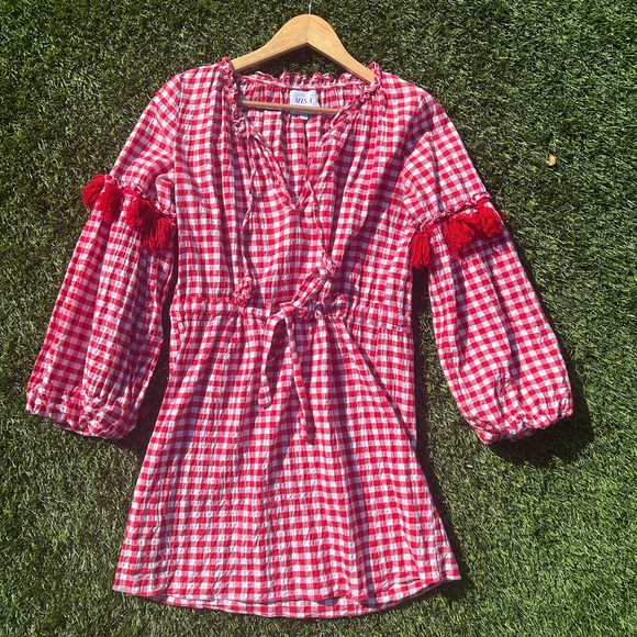 Misa Los Angeles Lisseth dress in red and white size XS - Picture 3 of 8